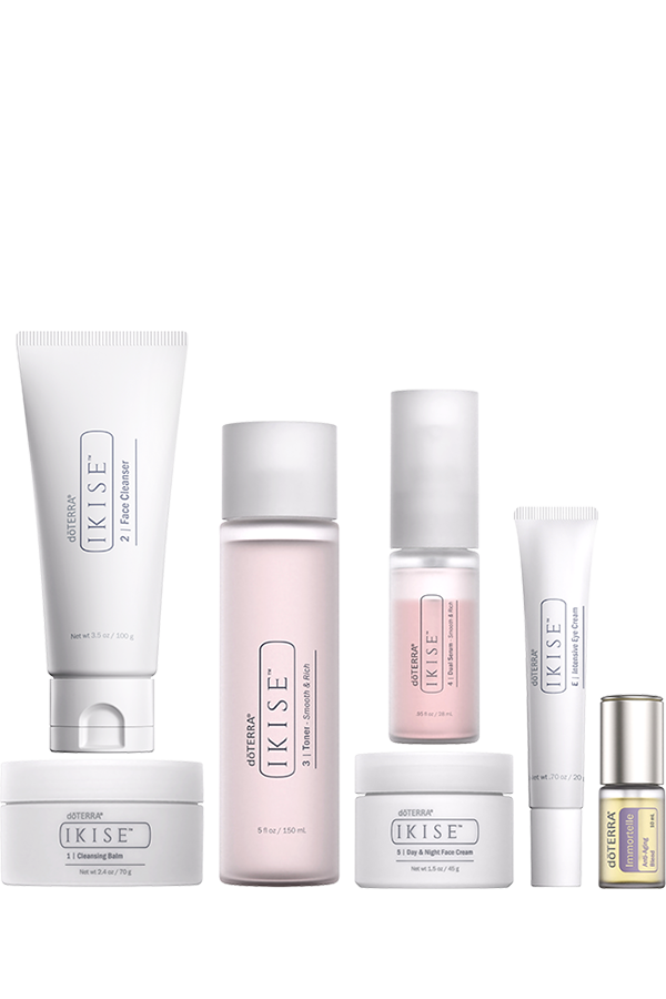 doTERRA IKISE Skin Ritual Pro Set: the six IKISE products plus Immortelle 10 mL